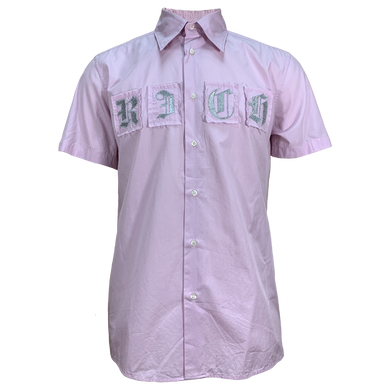 Рубашка короткий рукав Richmond розовый с надписью ( 3405 3664 1024)