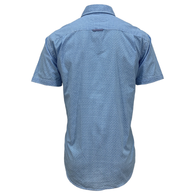 Рубашка короткий рукав Cortefiel голубой в клетку ( 750552319)