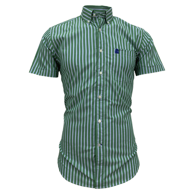 Рубашка короткий рукав Cortefiel зеленый в полоску ( 750555827)