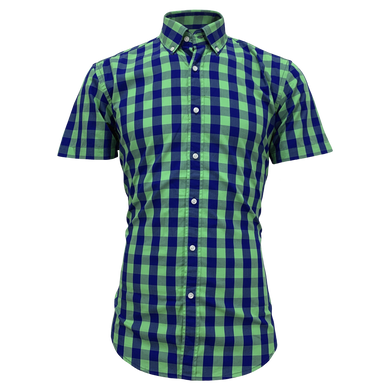 Рубашка короткий рукав Cortefiel сине/зеленый ( 750559024)