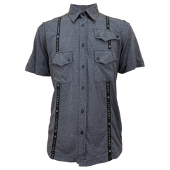 Рубашка короткий рукав Richmond серый с надписью ( 3441 8861 0990)