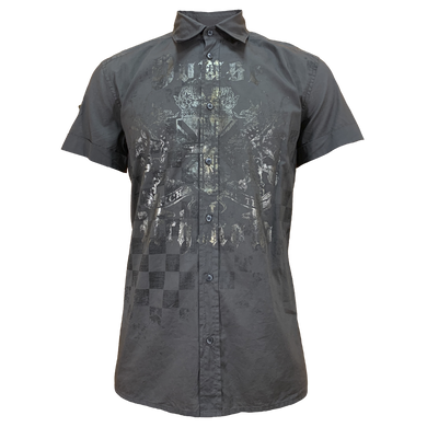 Рубашка короткий рукав Richmond серый с рисунком ( 3443 8864 0989)